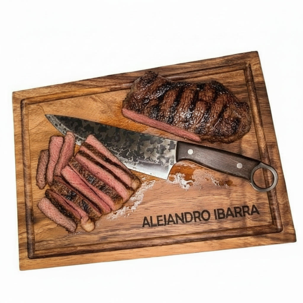 Tabla de Madera de Parota Grande Personalizable (50 x 30cm)