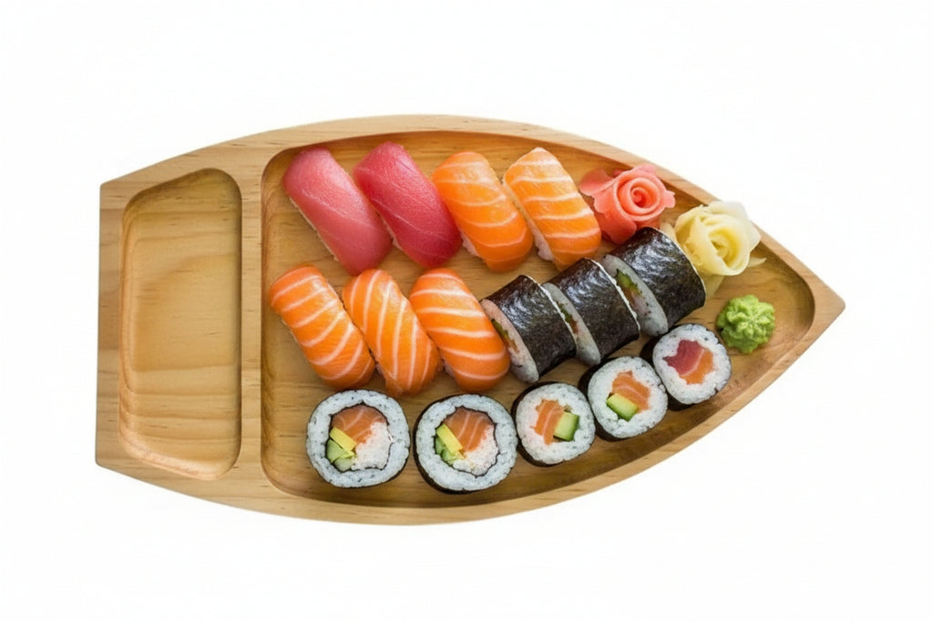 Set de 5 Tablas de Sushi en Madera de Pino (16 x 32 cm)