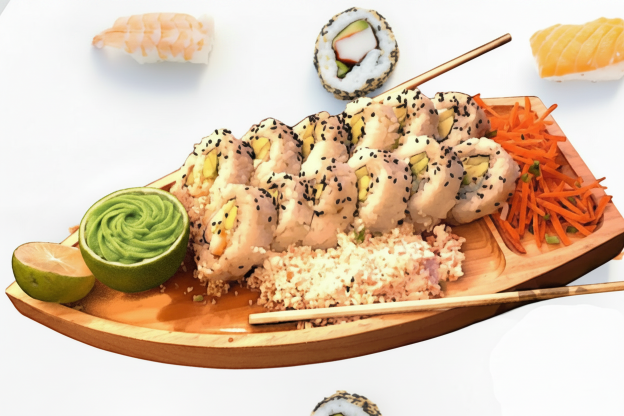 Set de 5 Tablas de Sushi en Madera de Pino (16 x 32 cm)